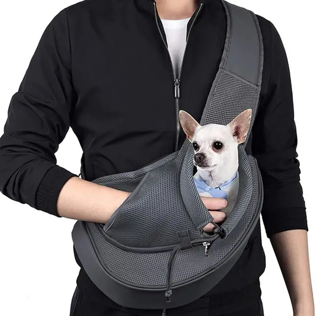 Dog Sling Carrier Pet Carrier Tote Bag Shoulder Bag Adjustable Cat Sling Carrier Washable Soft Breathable Dog Carrying Sling 2
