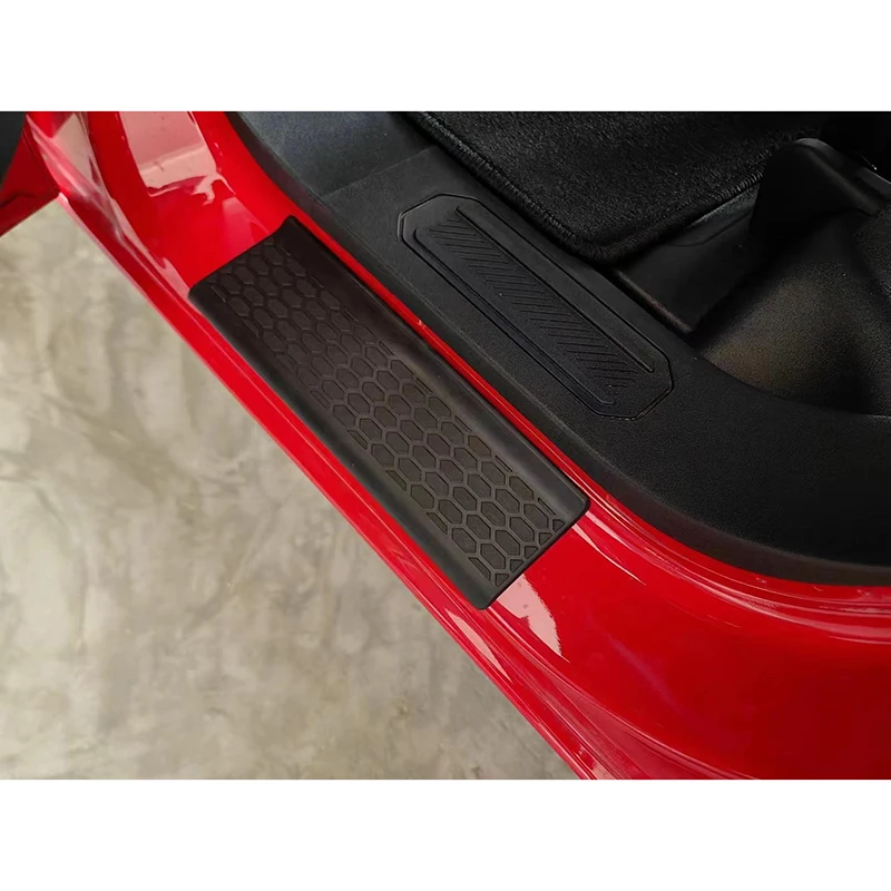 Car Door Sill Guards Protectors Black Front Rear Door Entry Guards Protectors Scuff Plate for Ford Bronco 2021+ 4