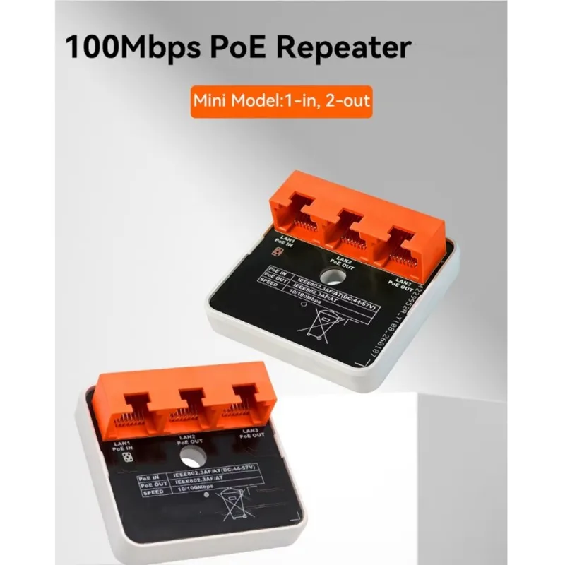 새로운 네트워크 스위치 미니 3 포트 100M Poe 익스텐더 리피터용 IEEE802.3Af/At Poe 스위치 NVR IP 카메라 AP용 플러그 앤 플레이