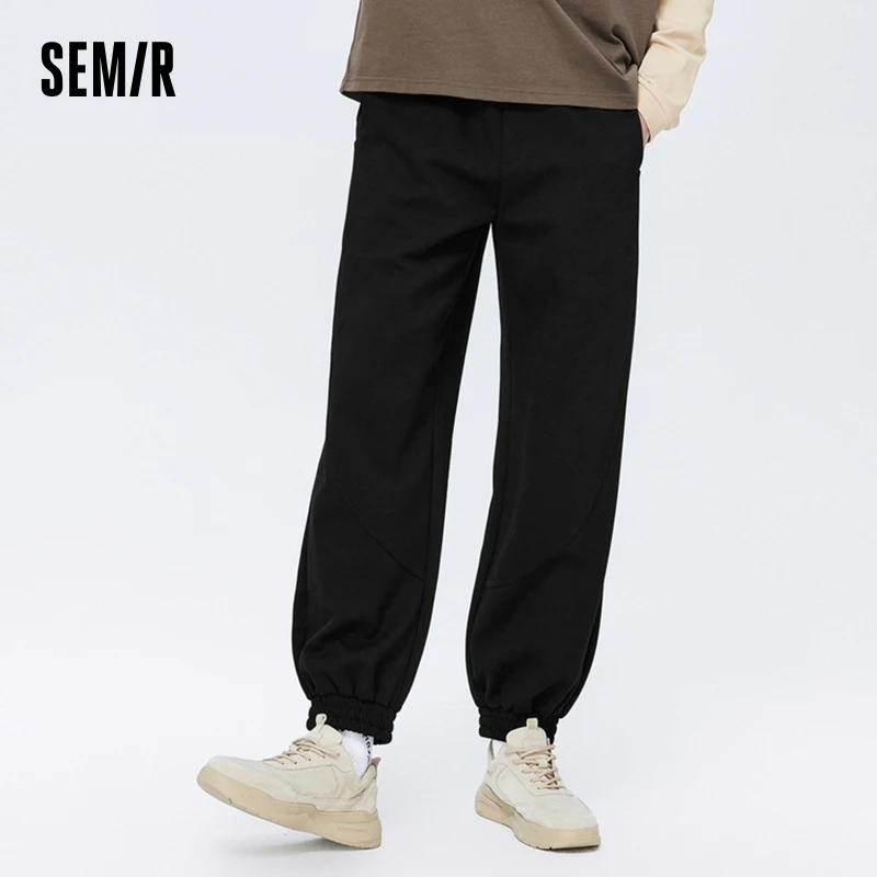 Mens Sports Pants Semir Men Pants Casual Pants Autumn Fashion Comfortable Elastic Simple Design Loose Casual Sports Jogging Trousers