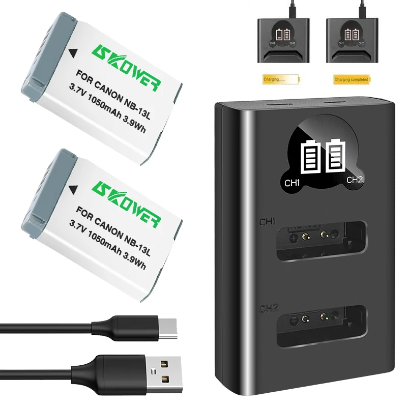 Batteria Nb 13L Nb-13L Con Caricabatterie Usb Lcd Per Batterie Canon G7 X Mark Ii G7X G5 X G5X G9 X G9X Sx620 Sx720 Hs Canon Nb13L