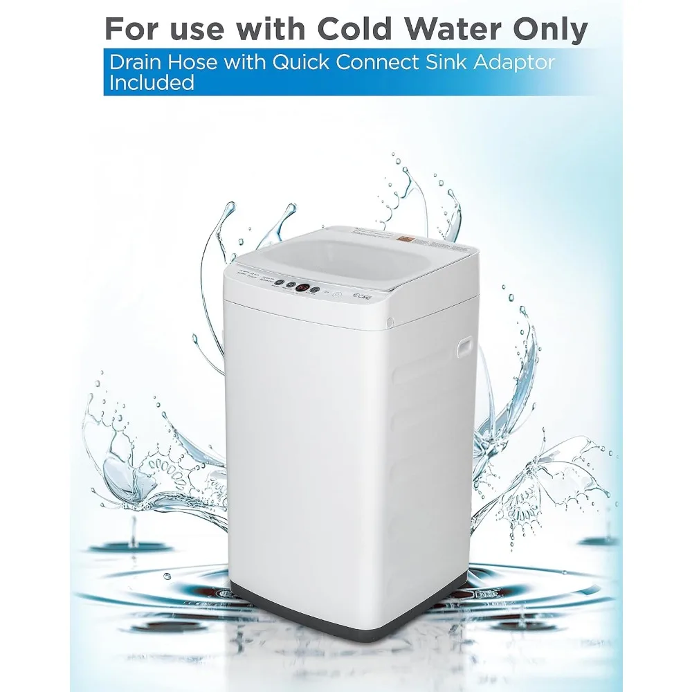 0.9 Cu. Ft. Portable Washing Machine, Compact Washing Machine with 6 Wash Cycles, Portable Clothes Washer Featuring