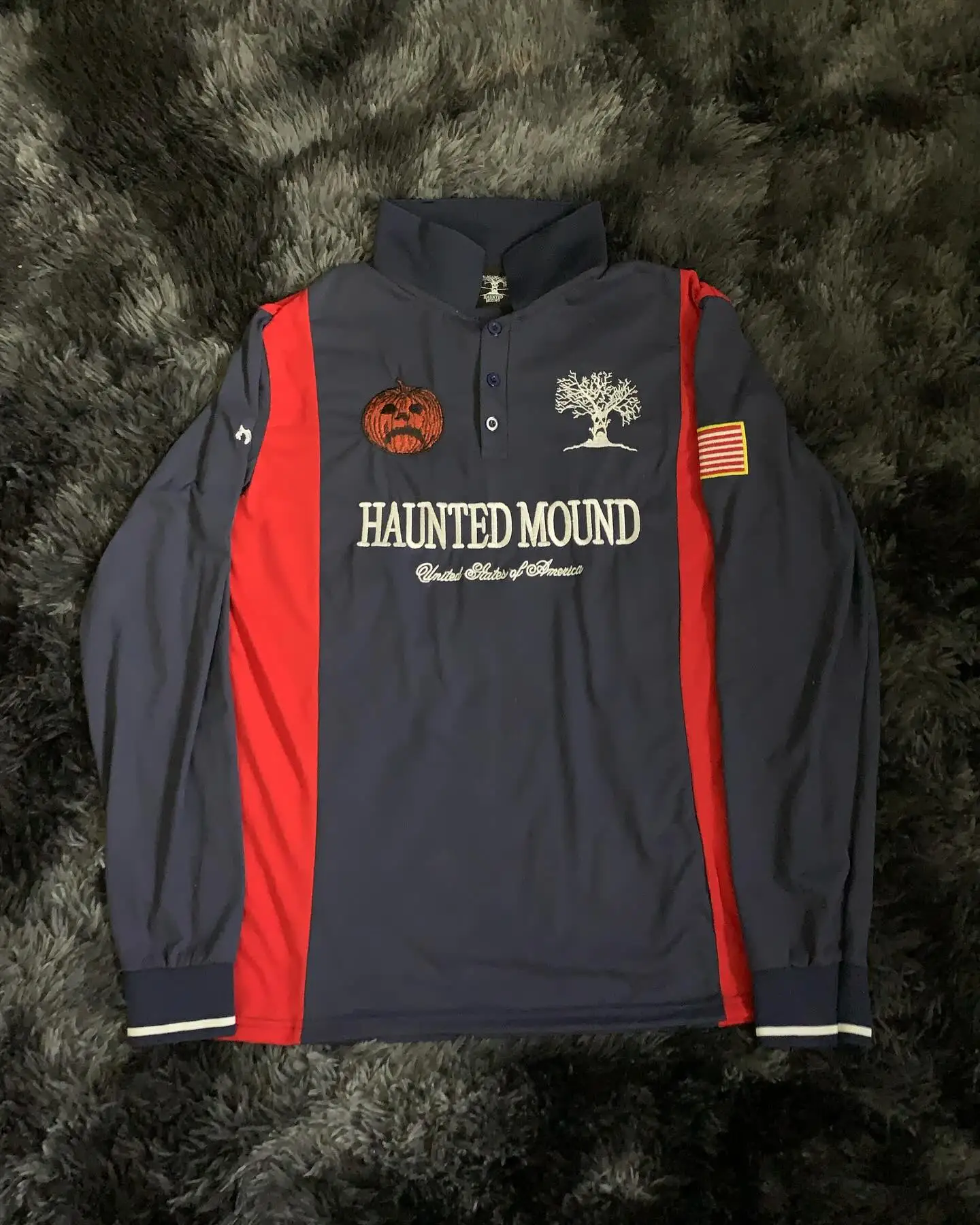 HAUNTED MOUND ポロシャツ Y2K HAUNTED MOUND ポロシャツ Y2K Retro Y2k Street Hip Hop Short