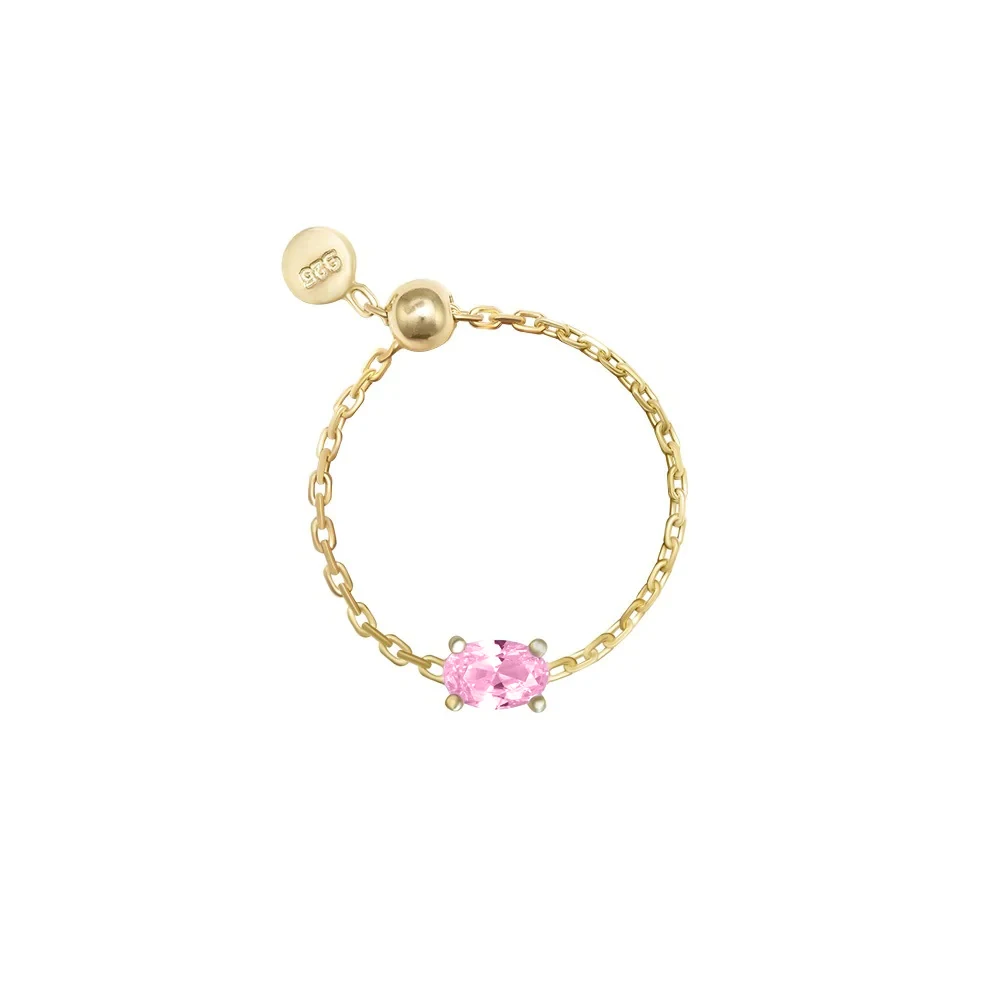 925 Sterling Silver Opal Heart Zircon Ring Adjustable Party Band