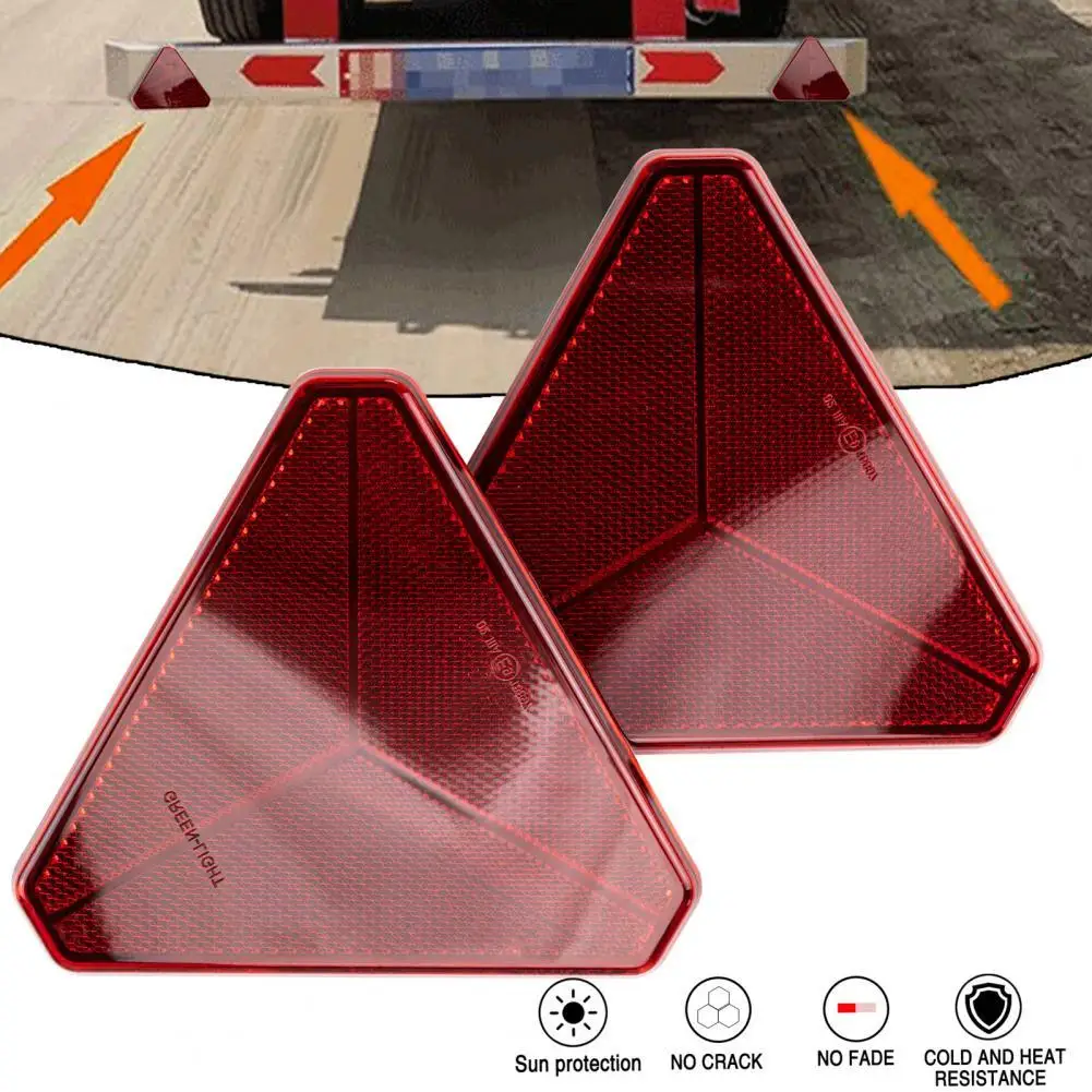 Sturdy Red Reflector Waterproof Compact Triangle Red Rear Reflector  Safety Reflector    Triangle Reflector