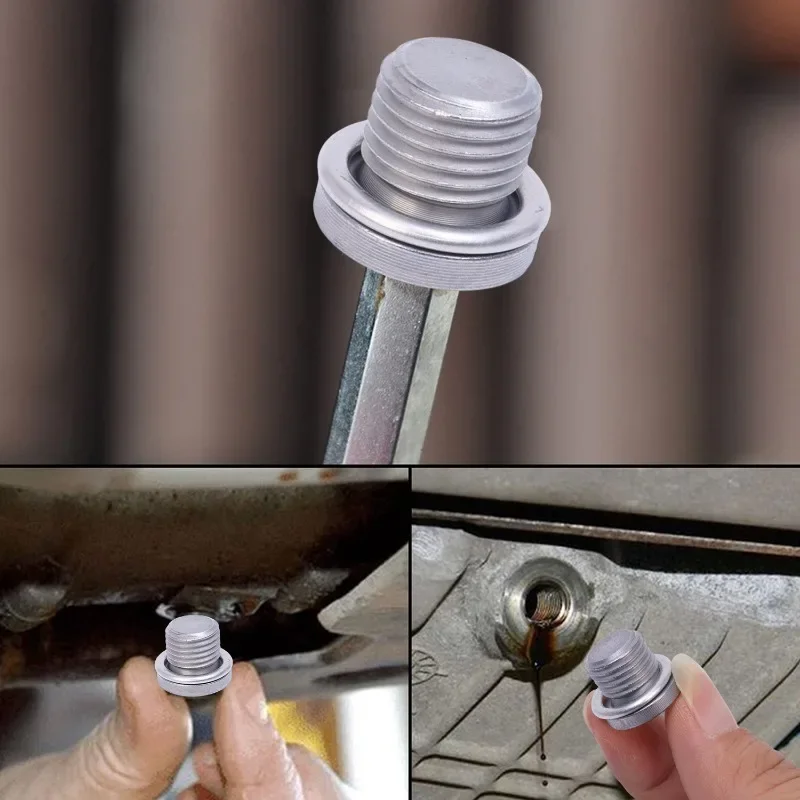 20~2Pcs Car Engine Oil Pan Drain Plug Kit Aluminium Washer NO138157 N91167901 Suitable for Volkswagen Audi Oil Pan Drain Screws Oil Drain Plug Gasket