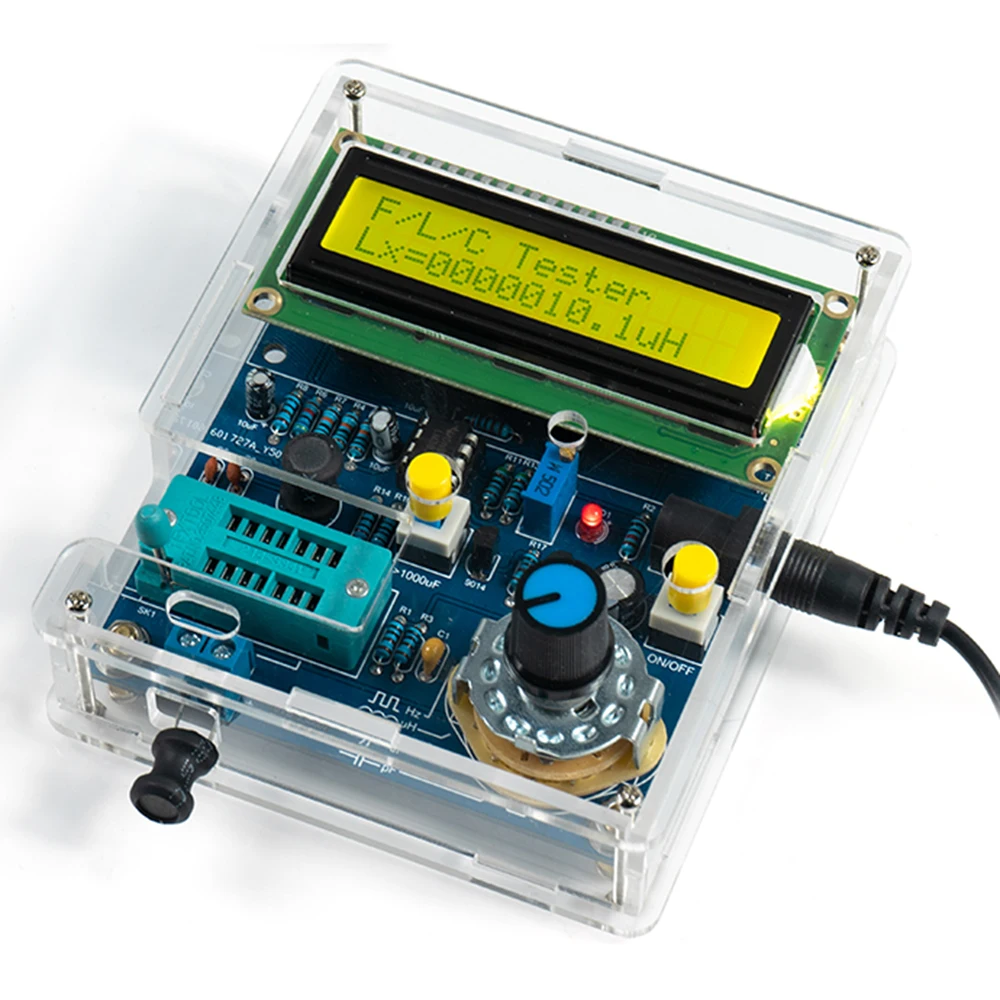 DC5V High Precision Digital Inductance and Capacitance Measuring Instrument DIY Kit with USB Data Cable LCD Frequency Meter 5