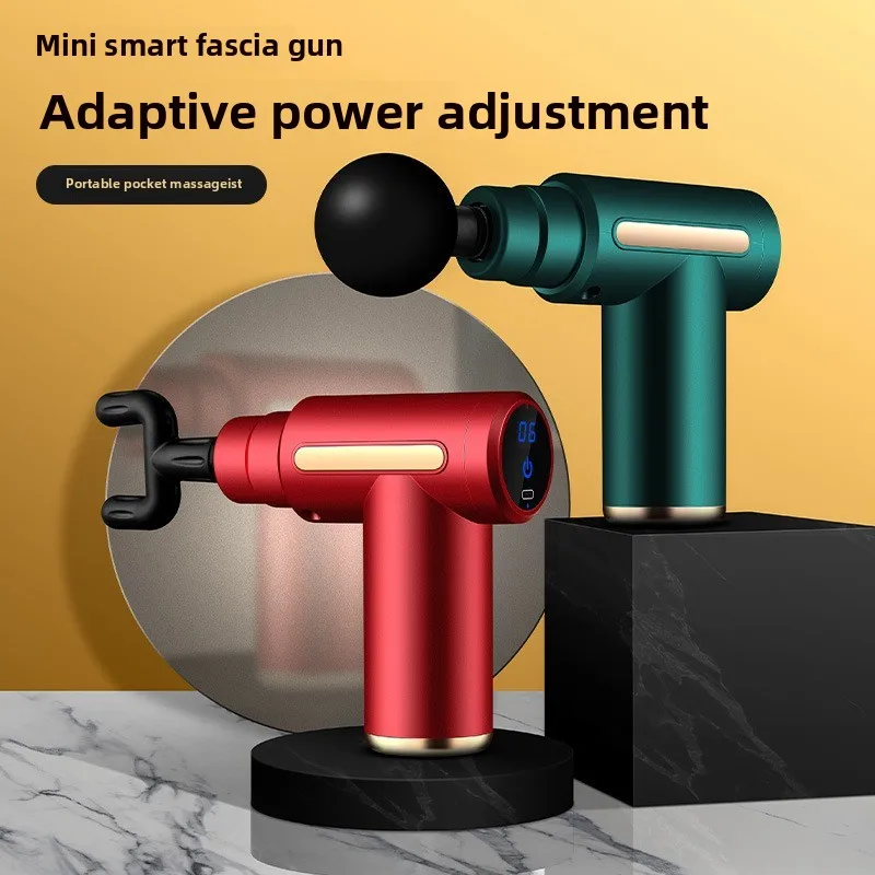 Deep Muscle Relaxation Massager Mini Portable Exercise Fitness Fascia Gun 4Massage Head Applicable Neck Waist Legs Relieve Pain