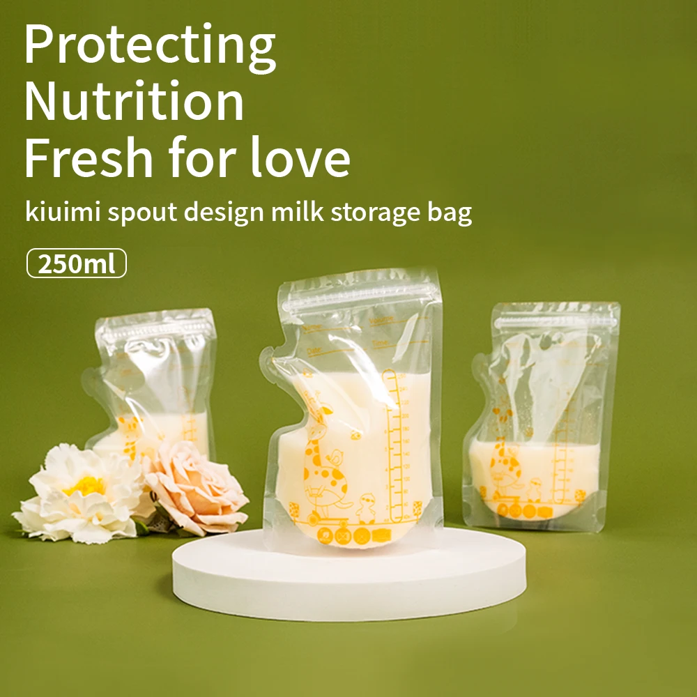 30pcs/8oz Breastmilk Storage Bags Bpa-Free, Breastfeeding Milk Storage Bags With Pour Spout And Stand-Up, Flat Space Saving