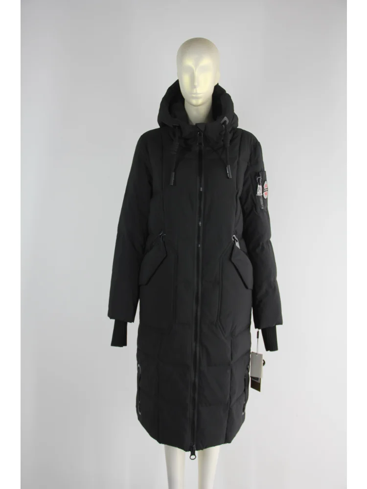 VERALBA Women's Long Down Jacket Tethered Hat Plus Size 2XL Fashionable Warm Slimming 2022 Newest Model Coat Parkas Goose Winter