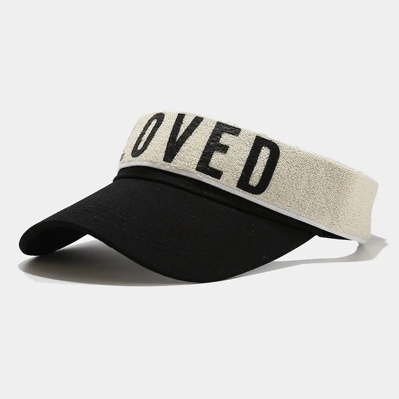 

Summer Cotton Letter Loved Visors Adjustable Sun Protection Cap For Men and Women 16