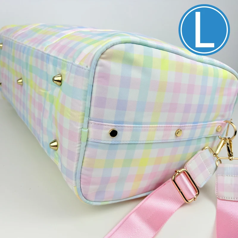 2sizes New Bow Nylon Waterproof Duffle Bags Travel Handbag Rainbow Mugger Nail Travel Bags Woman Large Fitness Handbags