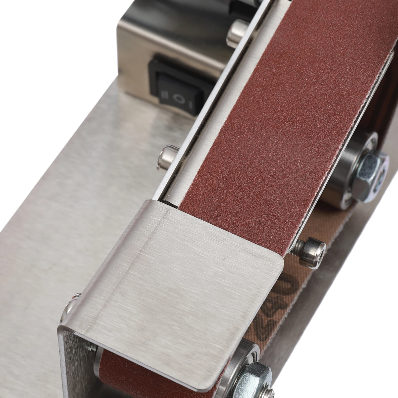 Mini-Bandschleifer, elektrisches Schleifen, Polieren, Schleifmaschine, elektrischer Bandschleifer, 7 Gänge, Geschwindigkeit 1–45 ° Einstellwinkel – Detail 7