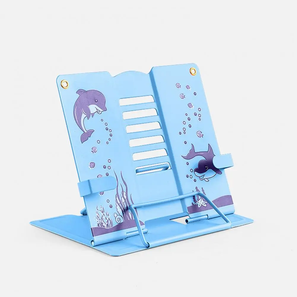 Children Book Holder Reading Book Stand Adjustable Cartoon Dolphin Stand for Kids Adults Multi-purpose Foldable for Books