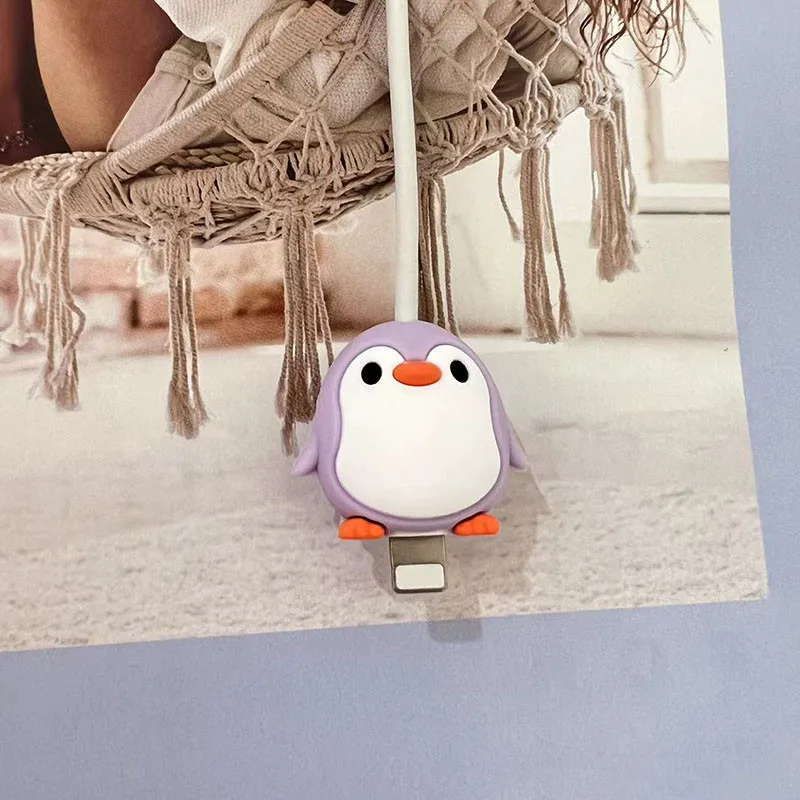 Penguin Cable Protector Charger Protector Cable Winder Organizer Data Line Cord Protective Cover For iPhone