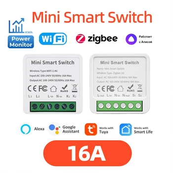 Tuya WiFi Zigbee 3.0 Mini Smart DIY Switch 2 Way Control Smart Home Relay Automation Breaker Works With Alexa Google Home Yandex