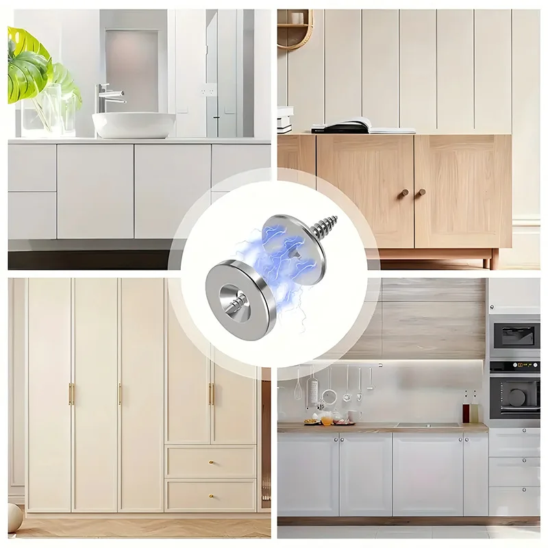 Chiusure Magnetiche per Armadi e Porte, Accessori per Mobili, Fermi Magnetici Forti per Armadi, Chiusure a Ventosa per Porte - immagine 4