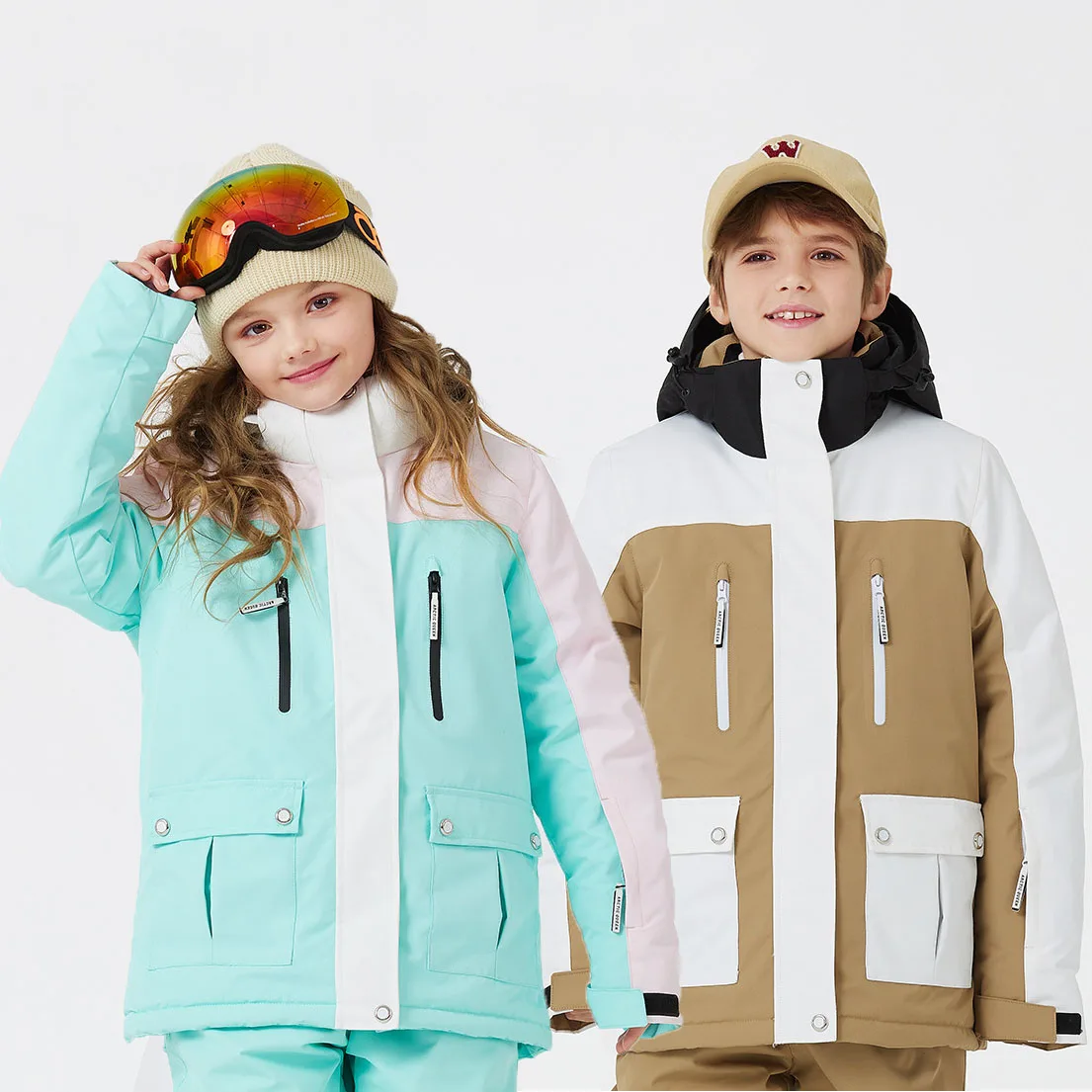 Children's Ski Jacket Winter Warm Windproof Waterproof Breathable Boys And Girls Snowboarding Jackets Hooded Snow Skiing Coats