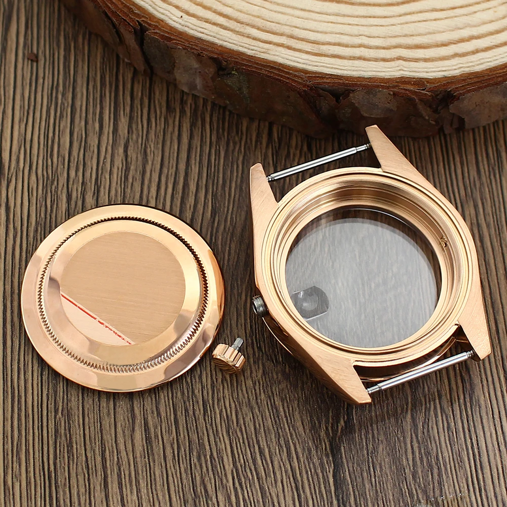 Saphirglas 36mm 39mm Uhrengehäuse Silber Roségold Zubehör für nh34 nh35 nh36 eta2824 pt5000 Uhrwerk Austern uhr Teile – Detail 9