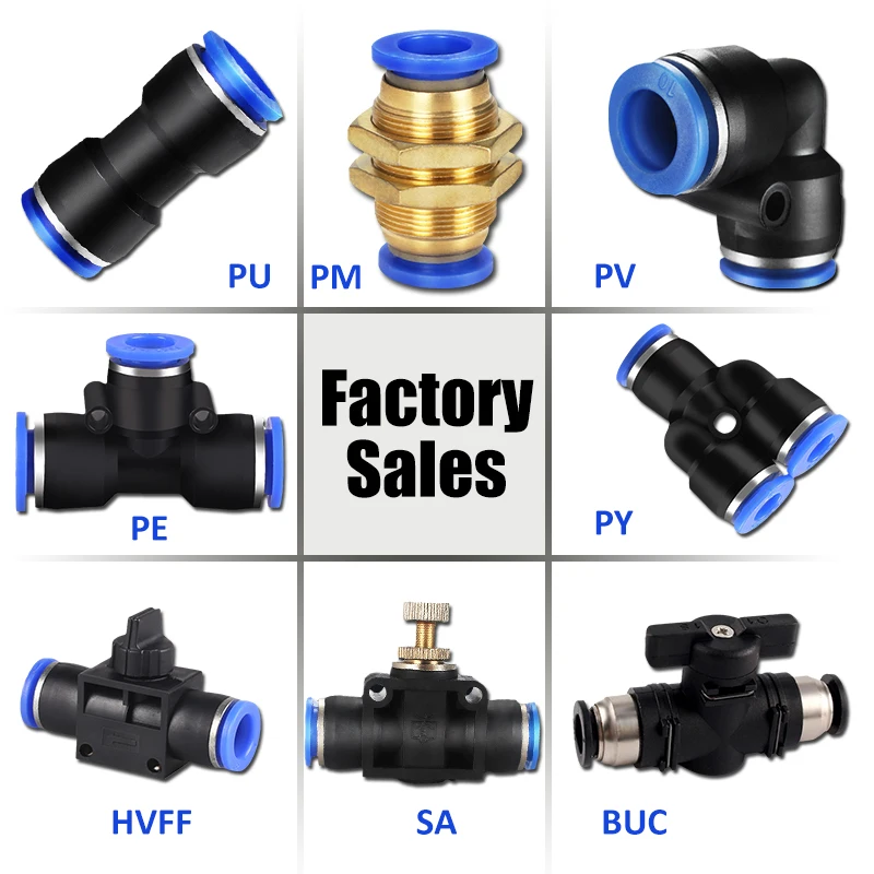 thumbnail image 2 of Tubing Quick Connect 20-Pack Pneumatic Push-to-Connect Straight Union Fitting - 1/4" OD Tube, 6mm, 150 PSI, For Air Lines Square Tubing Coupler 2 of 10