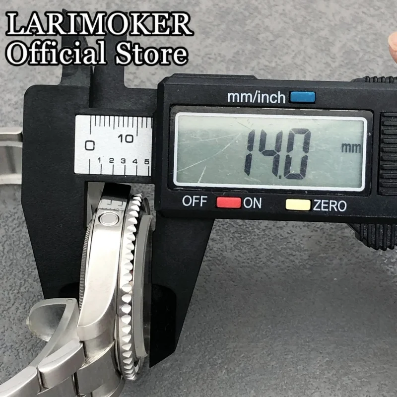 LARIMOKER 40,5 mm Edelstahl-Saphirglas, bidirektionale Drehung, keine Lünette, Uhrengehäuse, passend für NH35 ETA PT5000 Automatikwerk – Detail 10