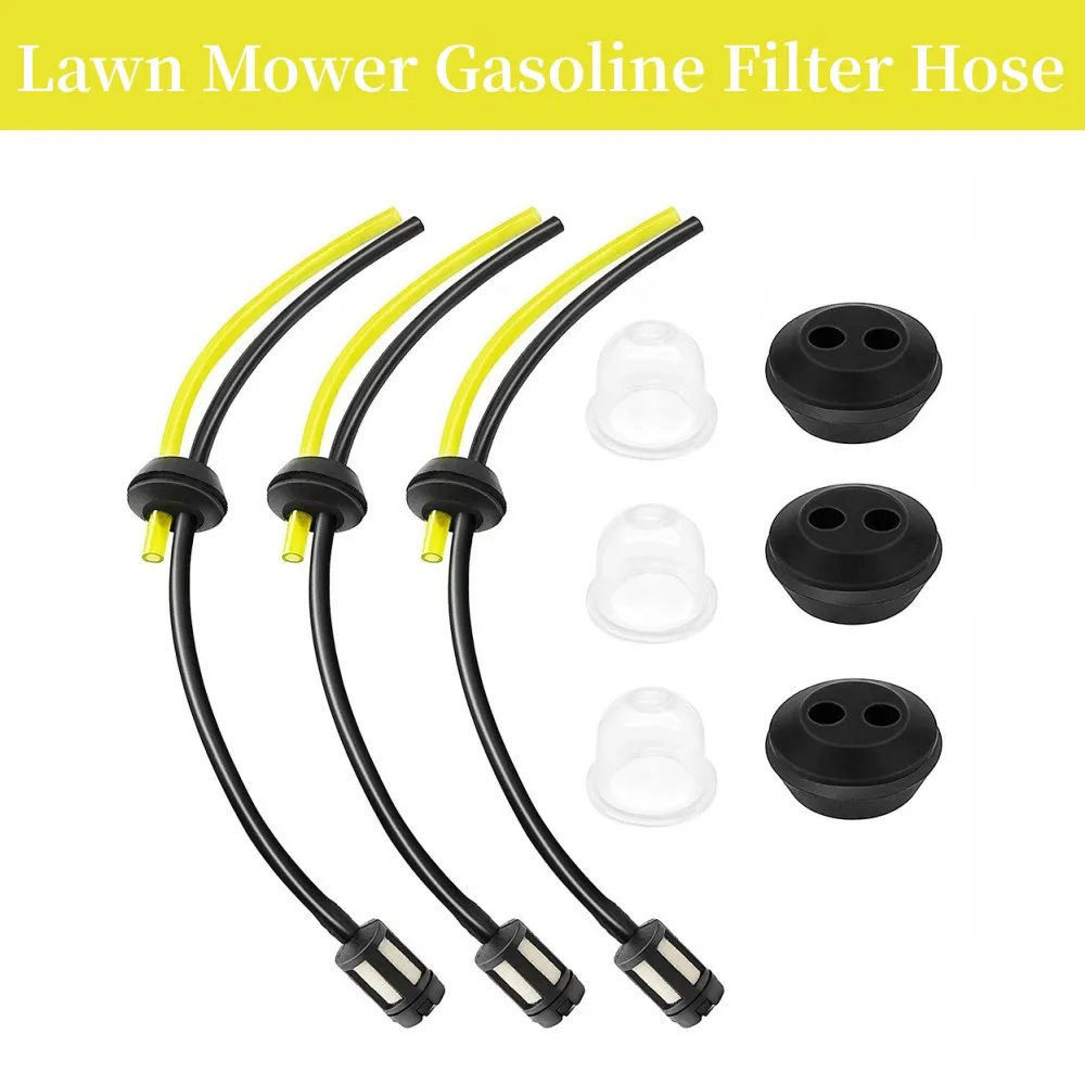 

3PCS Lawn Mower Gasoline Filter Hose Strimmer Fuel Pipe Universal Grass Trimmer Fuel Line Fuel Filter Kit