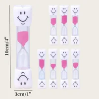 1/3/5/10/15/20 PCS 3 Minutes Mini Colorful Smiling Face Hourglass Sand Clock Kids Brush Teeth Timer Creative Sandglass Watch 2