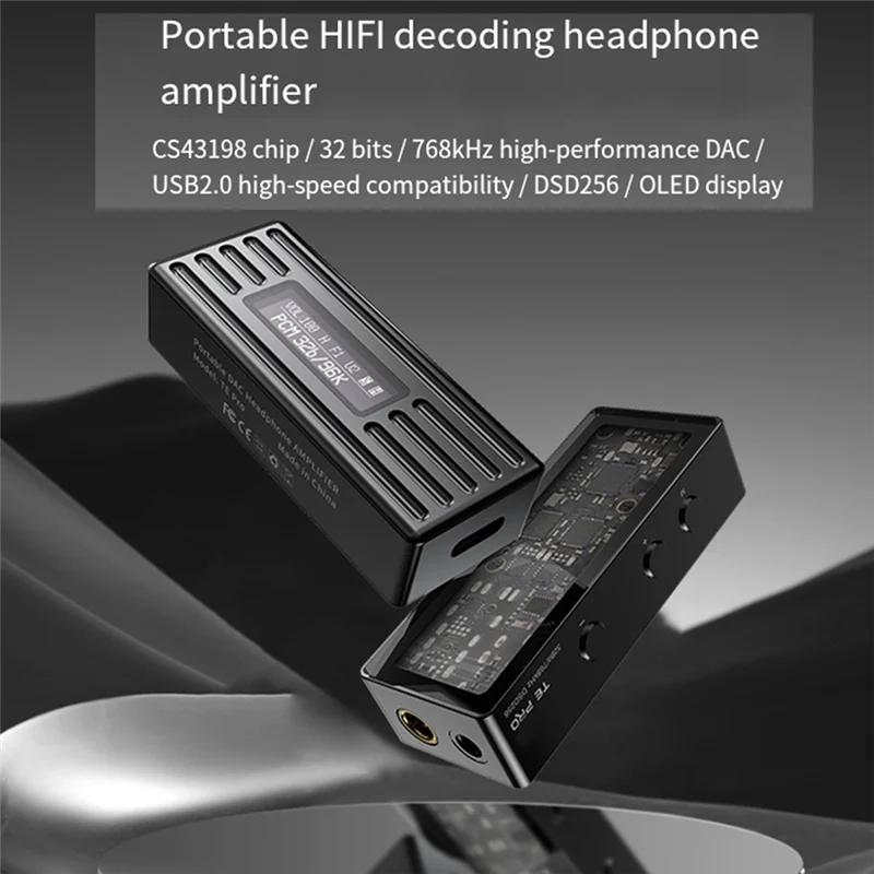 -ABGQ TE PRO 휴대용 고해상도 오디오 Hifi DAC 앰프 3.5Mm 및 4.4Mm 출력, 듀얼 고성능 CS43198 DAC 포함