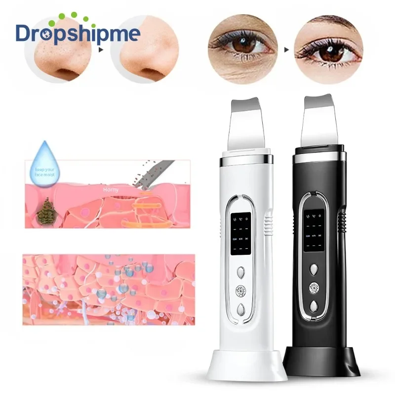 Ultrasonic Skin Scrubber Electric Facial Cleanning Pore Deep Cleaner Acne Blackhead Remover Peeling Shovel Device Beauty