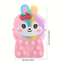 Cute Rabbit Silicone Bag Bunny Shoulder Bag Jelly Storage Bag Push Pop Bubble Purse Easter Coin Purse for Girls Kids Pop it Bag 2
