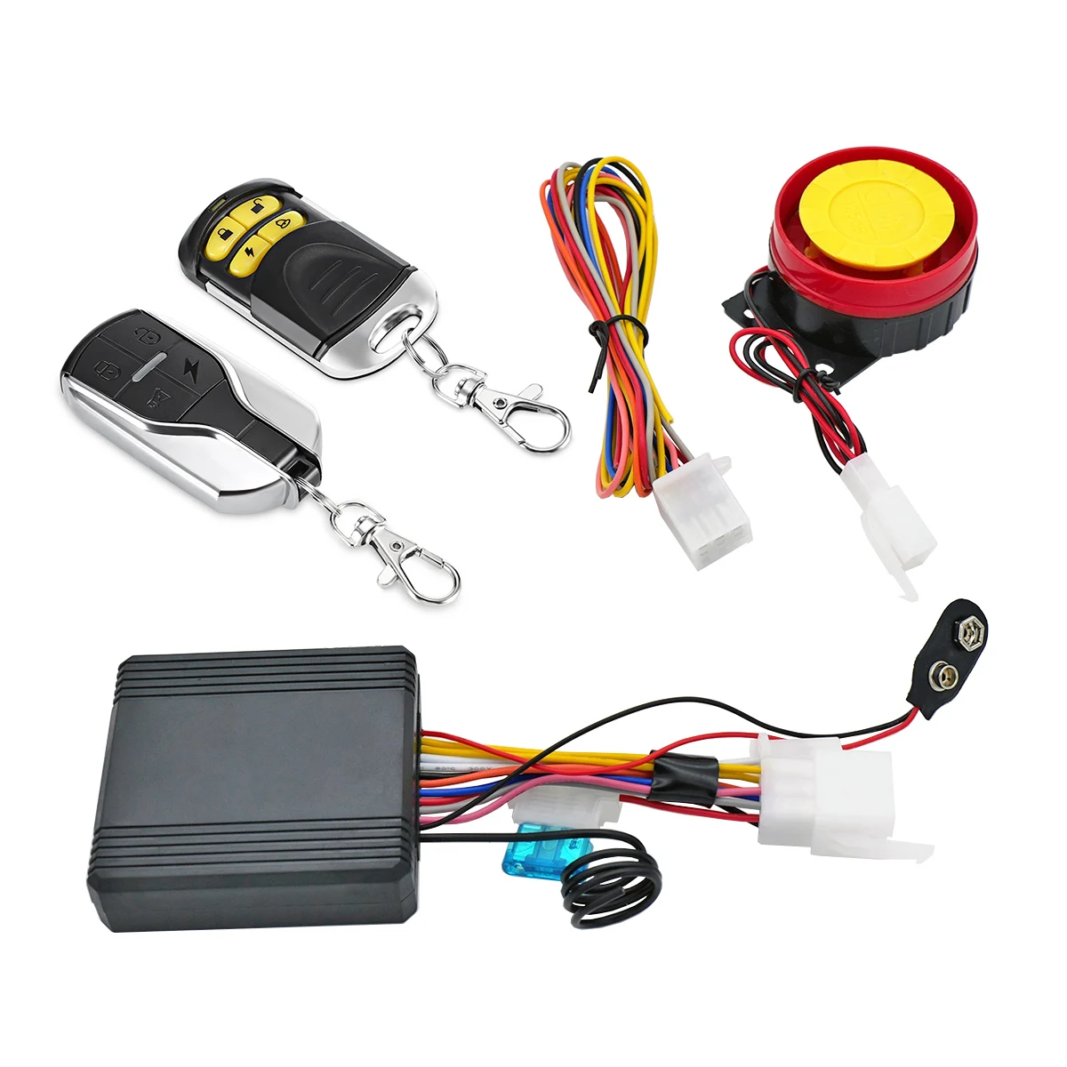 Motorcycle alarm full function with start and flameout double flash search sensitivity adjustment