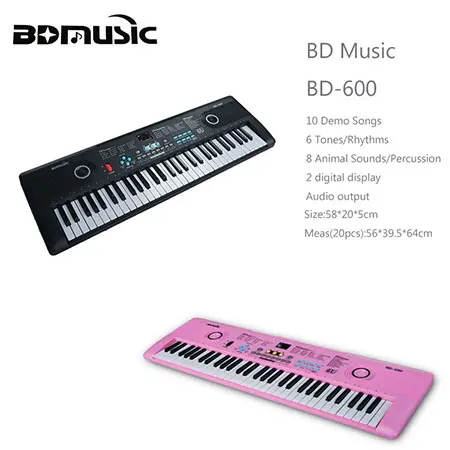 61-Keys Portable Digital Organ Piano Keyboard Multifunctional Music Toy For Kids USB Power Supply Made Of Durable Plastic