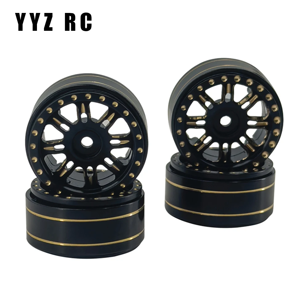 1.0" Inch Beadlock Wheel Hub Rims Aluminum Alloy And brass Accessories for Axial Scx24 upgrade parts Rc Car Crawler gladiator beadlock wheel rim