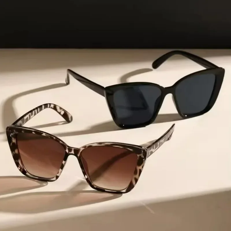KKJOY Vintage Big Frame Sunglasses Retro Leopard Print Anti UV Square Sun Glasses Fashion Street Photo Unisex Eyeglasses
