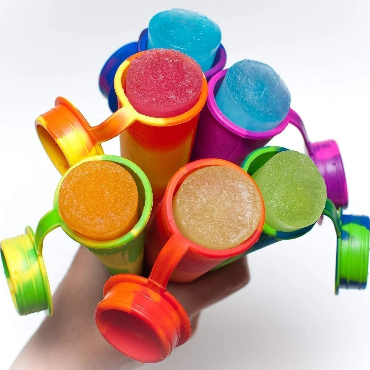 Popsicles Molds 24/6pcs Homemade Ice Cream Sticks Frozen Popsicle Maker Home Kitchen Color Reusable DIY Freeze Cream Maker Tool