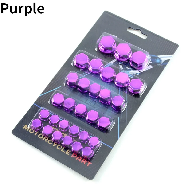 30pcs/set Motorcycle Screw Cover Head Screw Nut Electroplated Cap Cover