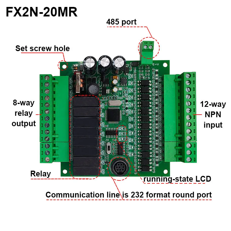 De Transistor De Relé DC, RS485, Modbus-RTU Placa De Controle Industrial