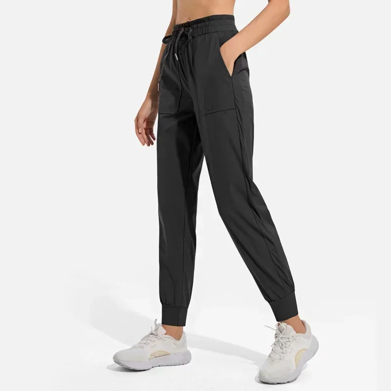 Lemon Women Naked-feel Fabric Loose Fit Sport Active Back waist Lounge Jogger Fitness Leggings with Two Side Pockets