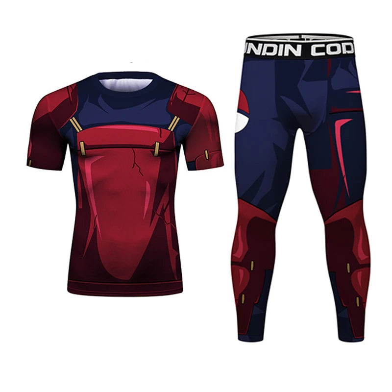 Bjj Boxing Shirts Set Compression Men MMA shirt+Pants Sets Rashguard Jitsu Rash Guard KickBoxing Muay Thai JerseyS MMA Fightwear