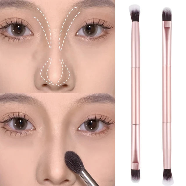 1PC Nose Contour Brush Eyeshadow Double-ended Makeup Brush Portable Nose  Shadow Eye Shadow Brush Women Makeup Cosmetic Tools - AliExpress
