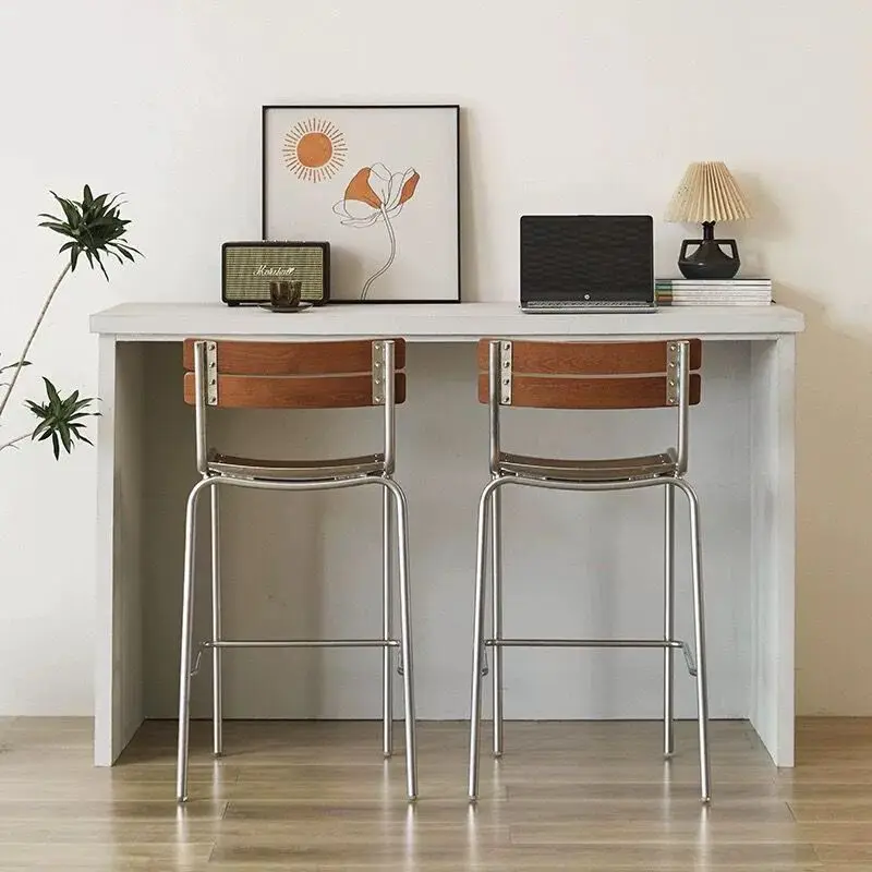 Light Luxury Nordic Bar Chairs Retro Design High Backrest Adults Chairs Relaxing Bar Furniture