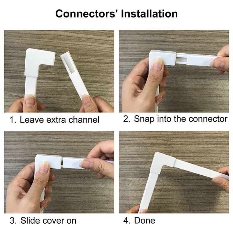4 Set One-Cord Channel Cable Concealer - CMC-03 Cord Cover Wall Cable Management System - 125 Inch