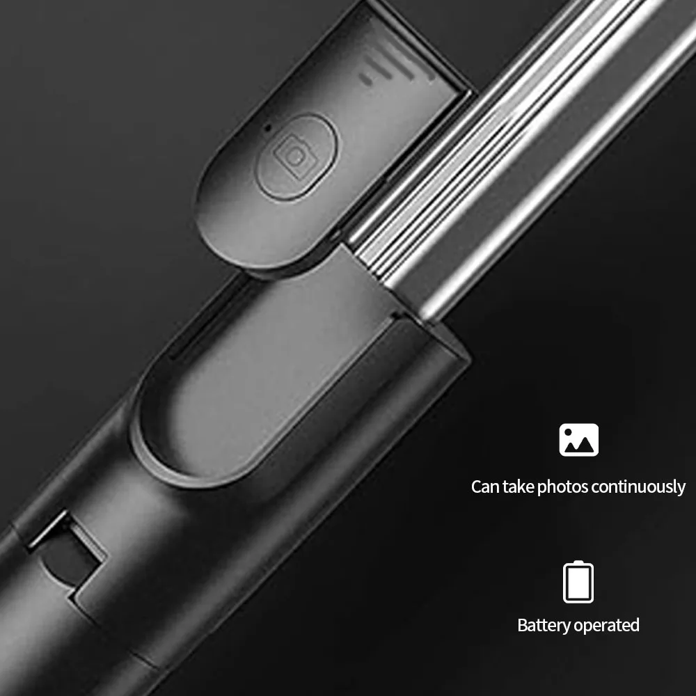 Multi functional floor standing selfie stick stand integrated telescopic tripod compatible with various camera devices
