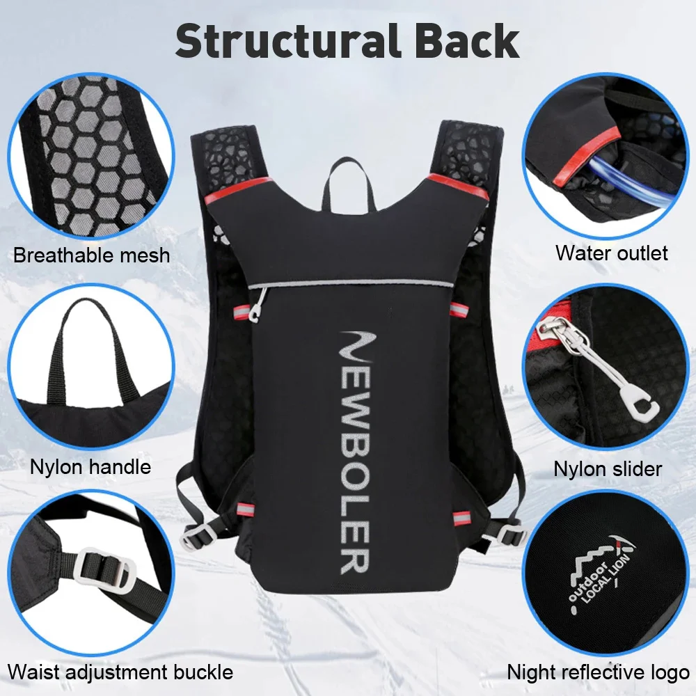 Outdoor Trail Running 5L Ultralight Backpack Hydration Jogging Vest Men Breathable Marathon Bicycle Bag Water Bottle 500ML 4