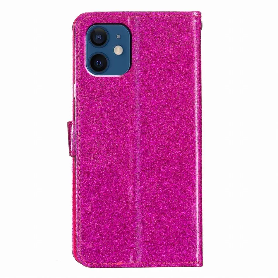 Elegant Glitter Wallet Case with Card Holder and Protective Cover