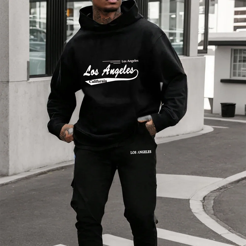 Men's Hoodie Pants Sets New York City Letters Sweatshirts Loose Sweatpants Suit Fleece Jogging Sweatshirt Trousers Outfits Suits 4