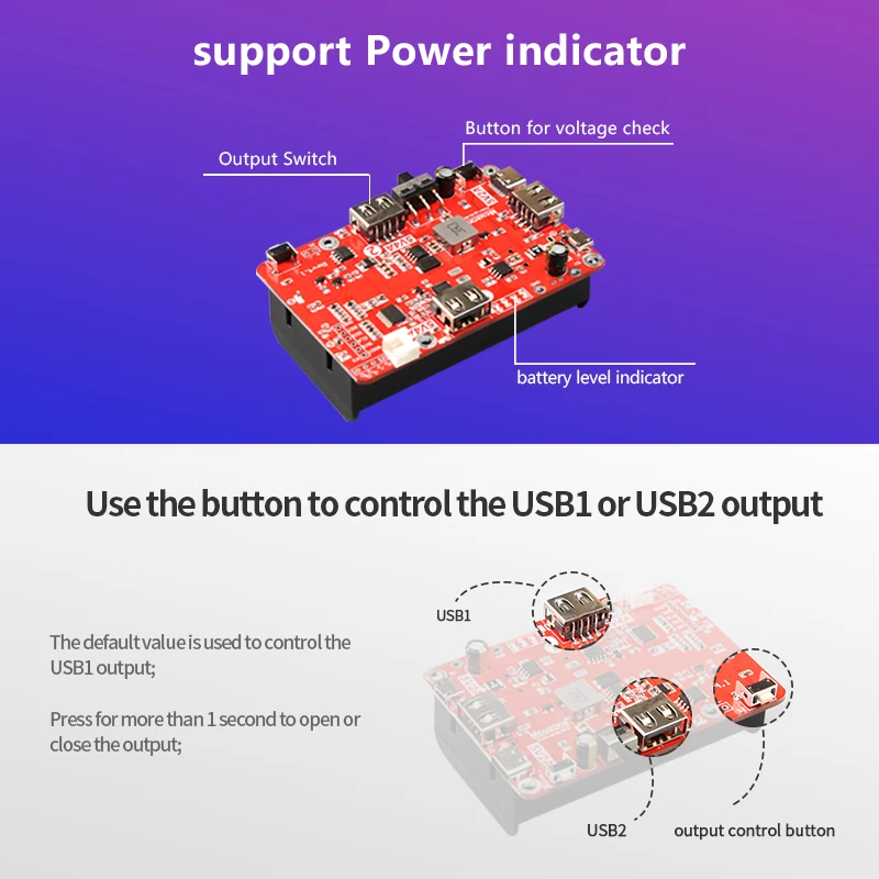 Carregar e Impulsionar o Powerbank 5v 2a 5v 4a Saída de Controle Duplo Comunicação Uart Framboesa pi 4b 5v3a Jetson Ups Nvidia 21700 - Imagem 2