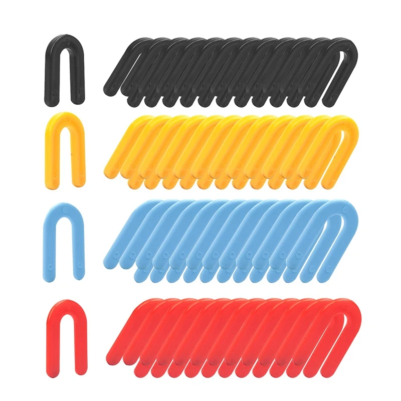 

400PCS Plastic Shims Structural Horseshoe Plastic Shims Blue 1/16 Inch, Red 1/8 Inch, Yellow 3/16 Inch, Black 1/4 Inch