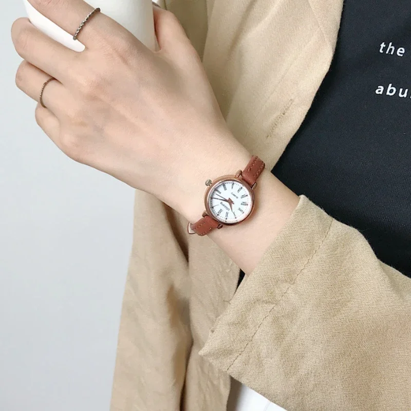 Ladies Quartz Watch Brown Leather Strap