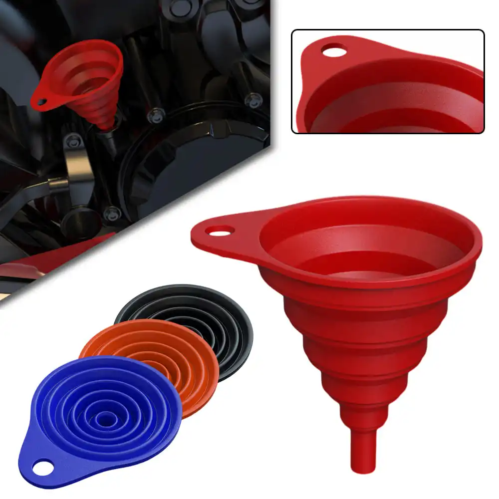 

For Honda CB1000 CB1000R CB1100 CB125F CB125R CB1300 X4 CB150R Motorcycle Collapsible Silicone Funnel Fuel Change Folding Hopper